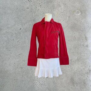 2000s red zip up jacket